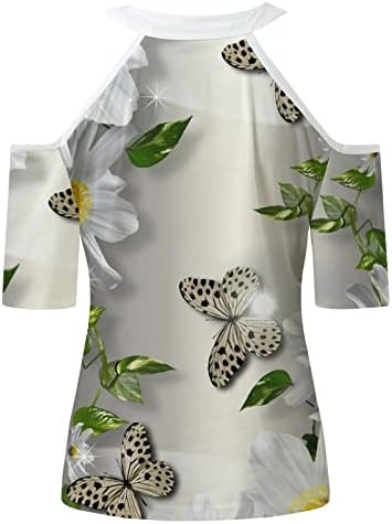 Памучен Риза с Къс Ръкав и отворени Рамене за момичета, Лятото, Есента Топ с Модел за Отдих, Женска Риза 14