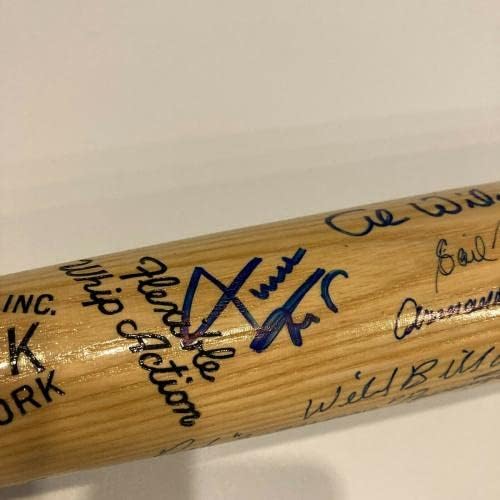 Бейзболна бухалка от Уили Мейс Негър League Легенди с Множество Автографи на JSA COA - Бейзболни бухалки MLB С Автограф