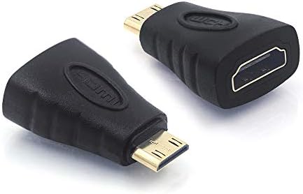 VCE 2-Pack HDMI Mini Adapter Позлатени мини HDMI към Стандартния порт HDMI 4K, Съвместим с камера, видео рекордер, DSLR, таблета,