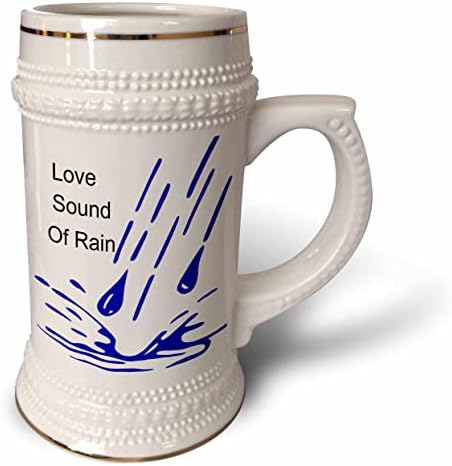 Триизмерно изображение на текст Sound Of love Rain С Големи сини пръски - Чаша за стейна на 22 унция (stn-364032-1)