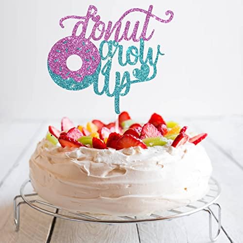 Topper за торта Talorine Donut Grow Up, Парти в чест на рождения Ден на детето, на Тема поничка, Аксесоари за Украса на парти