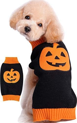 Пуловери за кучета HAPEE, Дрехи за домашни любимци на Хелоуин за кучета котки (XX-Large (опаковка от 1 броя), 1-Тиква)
