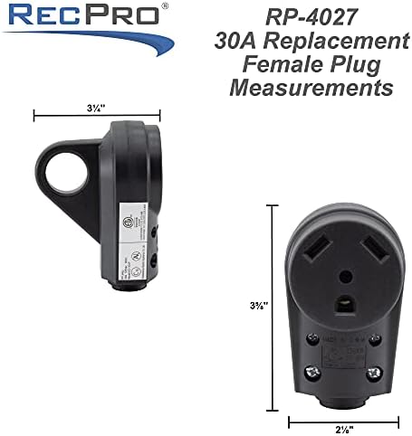Штепсельная изход RecPro 30 Amp RV Plug | Сменяеми Края на штепсельной вилица за хранене