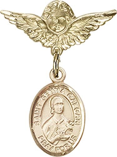 Детски икона Jewels Мания за амулет Свети Джеммы Галгани и пин Ангел с крила | Детски иконата със златен