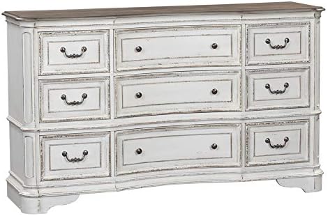 Шкаф Liberty Furniture INDUSTRIES Magnolia Manor с 9 чекмеджета, антична-бял