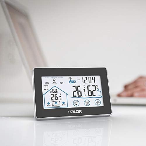 Цифров LCD термометър QUESHENG, влагомер, часовници, измерване на температура и влажност на въздуха, тестер, индикатор за нивото на комфорт, сензорен бутон