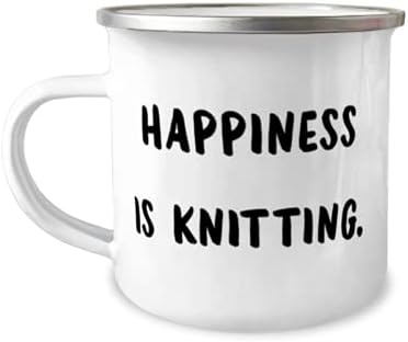 Щастието - това е Плетене. Вязаная Чаша за Къмпинг на 12 унции, Подаръци за Любителите на Плетене, За приятели