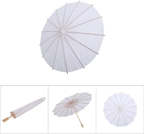 Хартиен Чадър, Качествена Подвижния Хартия, Идеална Украса Плътен Бял Цвят Сватбена Декоративен Чадър за Cosplay