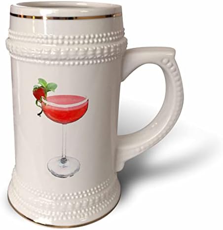 Графични напитки 3dRose Boehm - Алкохолна напитка с ягоди дайкири в стъклена чаша, на 22 унция (stn_357631_1)