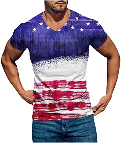 Мъжки Ризи на 4 Юли, Ден на Независимостта 2023, Патриотични Ризи с Принтом на Американското, Големи Размери,