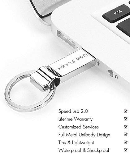 Silamoom Водоустойчив 512GB USB Флаш памет Pen Drive USB Memory-памет с Брелоком (Сребрист)