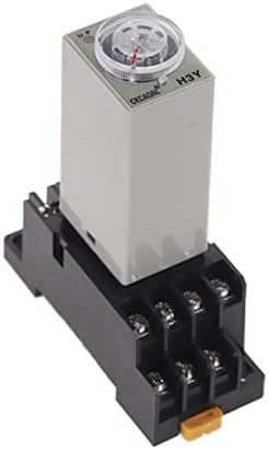 PIKIS 1 бр. Реле време таймер за забавяне H3Y-4 DC12V 3 S/5 S/10 S/30 S/60 S/3 M/5 M/10 М/30 М/60 М 14 Pin с основание (Цвят: напрежение 12 vdc, размер: 0-30 секунди)