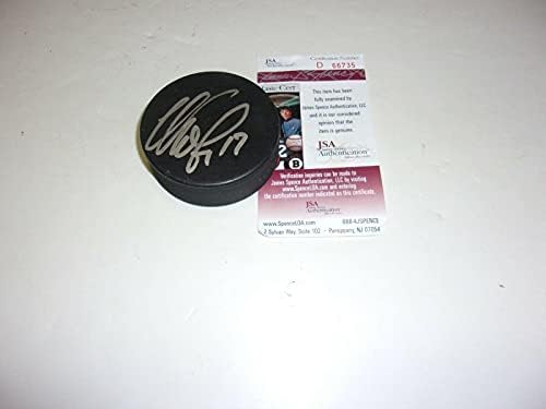 Иля Ковалчук Русия, Ню Джърси Дэвилз, трэшерс JSA/ coa Подписаха хокей шайба - за Миене на НХЛ с автограф