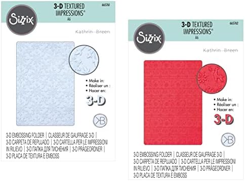 Папки за релеф Sizzix Kath Breen Зимен пуловер и снежинки №2 с триизмерни текстурированными оттисками (665762, 665761),