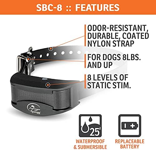 Нашийник за спортни кучета марка NoBark 8 - Лесен за използване нашийник за контрол на лай - Водоустойчив и погружаемый