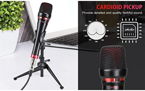 WIONC Професионален Комплект микрофон звукова карта с фантом на захранването Студиен кондензаторен микрофон