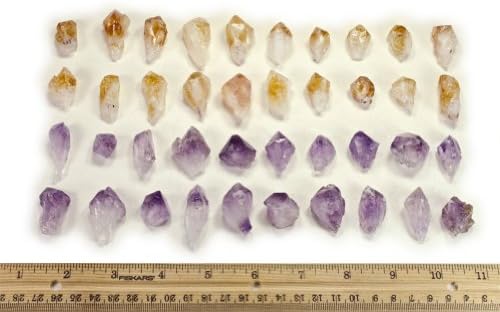 Хипнотични скъпоценни камъни Материали: 30 парчета аметистовых и цитриновых накрайници - Малък размер - Красиви,