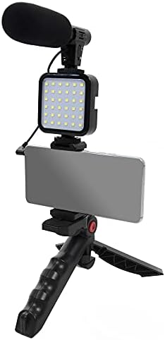 Комплект за мобилен видеоблогинга Savage с микрофон, led осветление, държач за телефон и ток / десктоп Адаптивни
