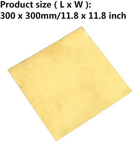 Меден лист метал YIWANGO Латунная фолио от ламарина Cu идеален за производството на изделия за ръчна работа, емайл, реставрация мед Дебелина на медни листа (Размер: 300 mm x