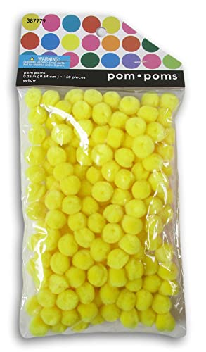 Комплект за творчество с разноцветни pom-помераните (0,25 инча, жълто, 150)
