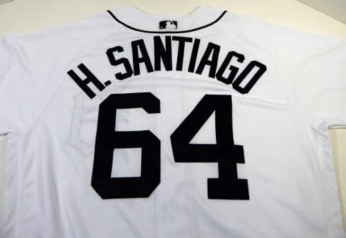 2020 Детройт Тайгърс Хектор Сантяго #64 Публикувано В играта Бяла Риза 46 DP20733 - Използваните В играта тениски MLB