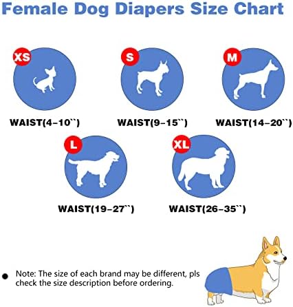 M JJYPET Пелени за Многократна употреба за кучета (опаковка от 3 броя), Высокоабсорбирующие Памперси за кучета