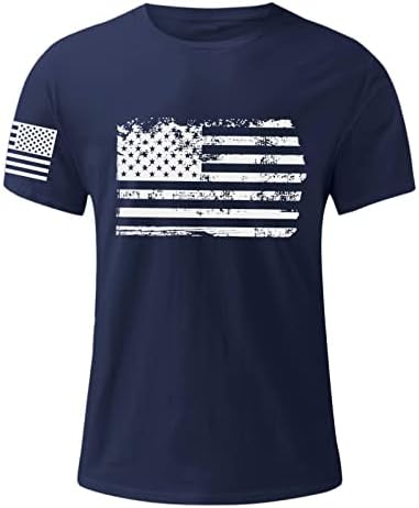 Мъжка риза с флага на сащ, по-Големи и Високи Съоръжения на 4 юли, Оръфан ризи с флага на сащ Patrioticmuscle Fit
