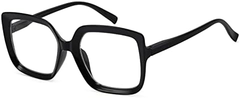 Очила за четене Eyekepper за жени, Очила за четене в големи рамки, Оверсайз - Черно +1,75