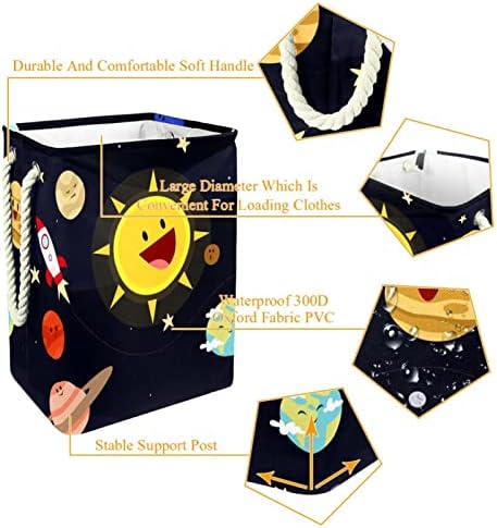 Космически Флот Кошница за дрехи, Чанти За Съхранение на Вградена Подплата с Подвижни Скоби Сгъваема Кошница
