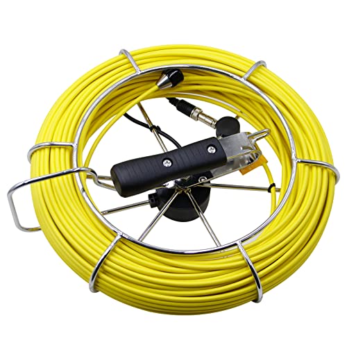 Удлинительный кабел Sanyipace с намотка накрайник за управляваща щанга за Тръбите камера, 165 фута / 50 м., САМО за канализационна
