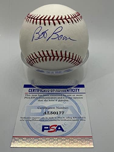 Боб Буун Филис Энджелс Подписа Автограф Официален Представител на MLB Бейзбол PSA DNA * 77 - Бейзболни топки