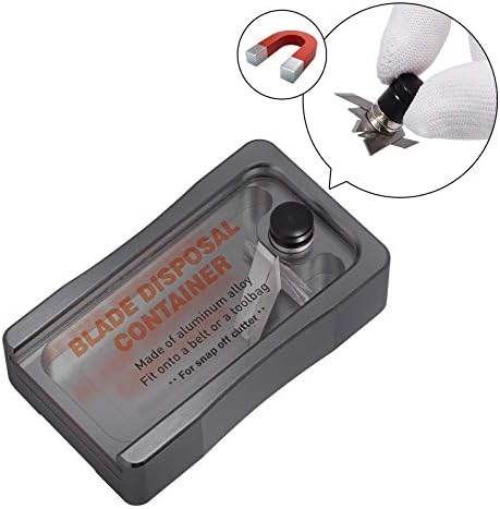 Контейнер за отстраняване на ножове FOSHIO, Магнитна Кутия за съхранение от Сив алуминиева Сплав с Удобен малък клипс,
