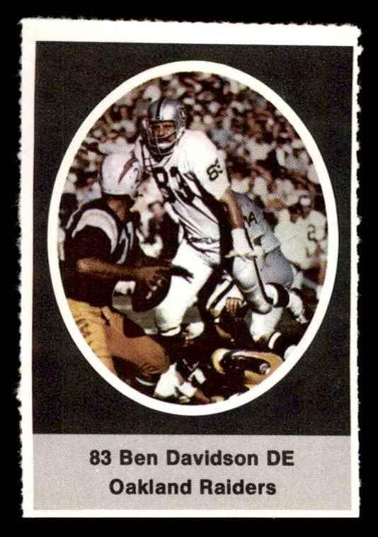 1972 Sunoco Stamps Бен Дейвидсън Окланд Рейдерс (Футболна карта) EX/MT Raiders Вашингтон