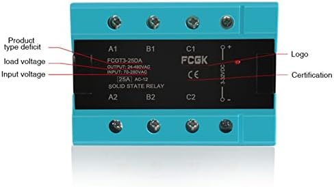 DA Трифазно твердотельное реле 25A 40A 100A на постоянен ток в променлив трифазни SSR 3-32 vdc 24-480 В (Цвят: DC Control