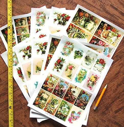 Опаковъчна хартия за декупажа (10 листа формат А4 / 8 x 12) Пролетни Пейзажи Градина Диви цветя ФЛОНЗ Реколта Эфемера
