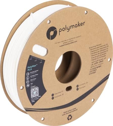 Конци за 3D-принтер Polymaker Tough PLA 1,75 мм, 750 г Бяло PLA Конец - PolyMax Конец PLA 1,75 бяла, по-здрав от темата