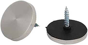 X-DREE Кръгла капачка с диаметър 30 мм от неръждаема Стомана, стъкло рекламни Огледално Винтови пирони 28 бр. (El tornillo