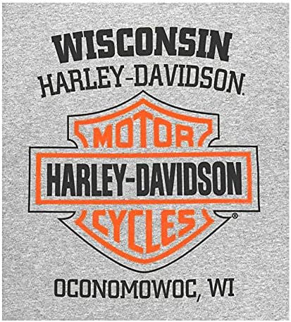 Тениска с къс ръкав и Нагрудным джоб с логото на Harley-Davidson с логото на Bar & Shield за мъже - Сив