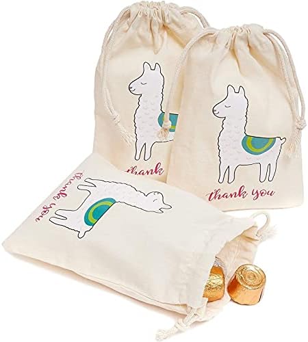 Чанти за празнични предложения от платното Juvale от лама в 20 опаковки, памук, 5,5 x 4 инча