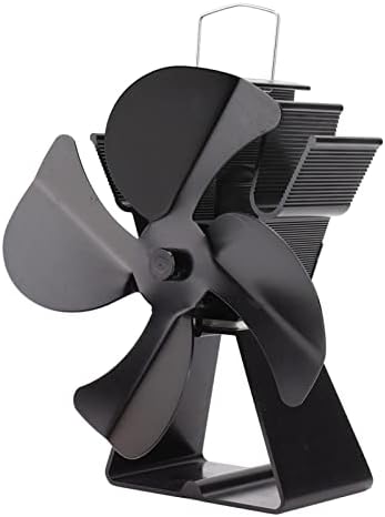 TOPINCN Вентилатор за камина, Неэлектрический Вентилатор за печки с 4 Остриета, Алуминиеви Вентилатор с Автоматично стартиране,
