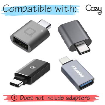 Удобен кабел за зареждане от USB-А до USB-C черен цвят (адаптер в комплекта не са включени)