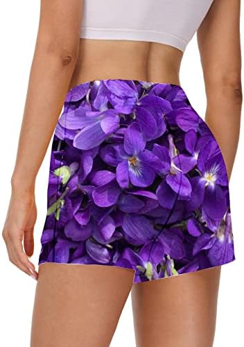 Дамски къси Панталони с висока талия Wild Violets Спортни Ежедневни Летни Плажни къси Панталони с Джобове