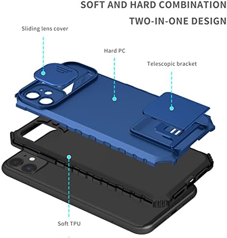 Калъф за телефон, силиконов калъф-стойка, съвместима с iPhone 11 Pro, [3 Начина влакчета], вертикален и хоризонтален калъф-стойка, Тънък Твърд Защитен калъф за цялото тяло,