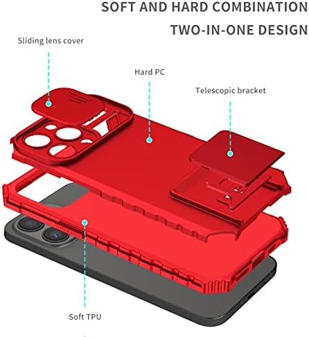 Калъф за телефон, силиконов калъф-стойка, съвместима с iPhone 13, [3 Начина влакчета], вертикален и хоризонтален калъф-стойка, Тънък Твърд Защитен калъф за цялото тяло, ча