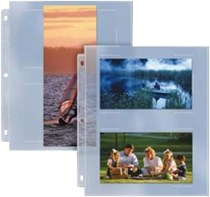 AMC Пластмаси PPP0513 5 X 7 – Побира до 4 снимки с размер 5 x 7, Бескислотные Фотостраницы, 25 опаковки