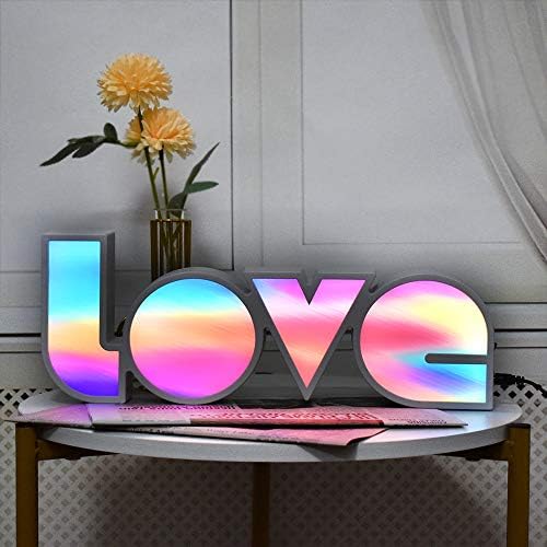 GUOCHENG LED Love Sign Светлини - Знаци на Любовта под формата на Палатка, Лампа с Батерии и USB, Любовни Писма, Украса за Дома, Детска Спалня, Детска стая, Подаръци за Свети Вале?