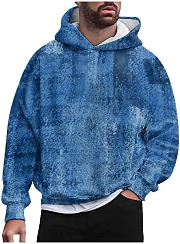 Мъжки Блузи SAXIGOL С Дизайн, Класически Карирани Тънък Пуловер С качулка Оверсайз, Свободни Блузи С качулка