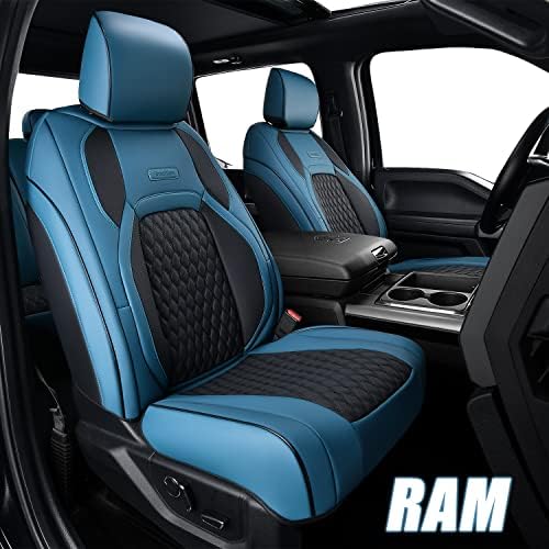 Седалките камиони Dodge Ram 1500 е с пълно покритие, Кожена защита за автомобилни седалки Клас Апартамент за 2002-2022 Ram 1500