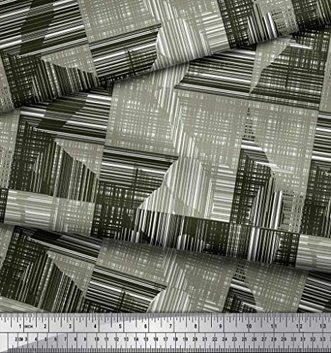 Памучен трикотажная плат Soimoi райе и клетка, тъкан за рубашечного принта ширина 58 см