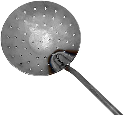 Цедка за Дълбока чиния от Въглеродна Стомана с диаметър 3 инча, с Дупки и Стоманена Дръжка на Инструмент